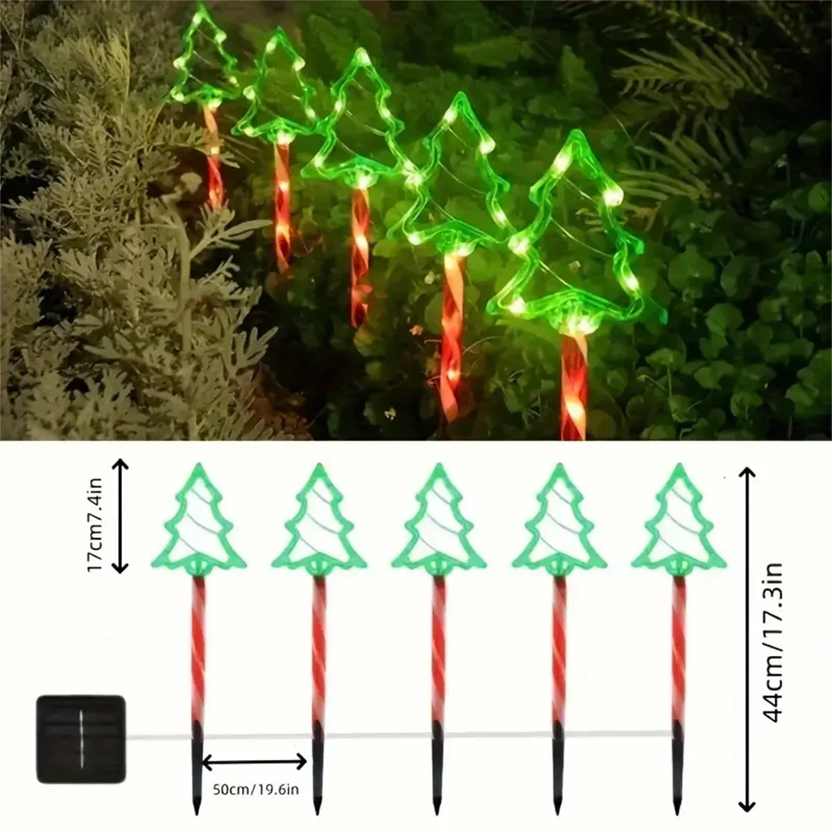 Solar Christmas Tree Ground Lights Outdoor Waterproof Decorative Lamps
