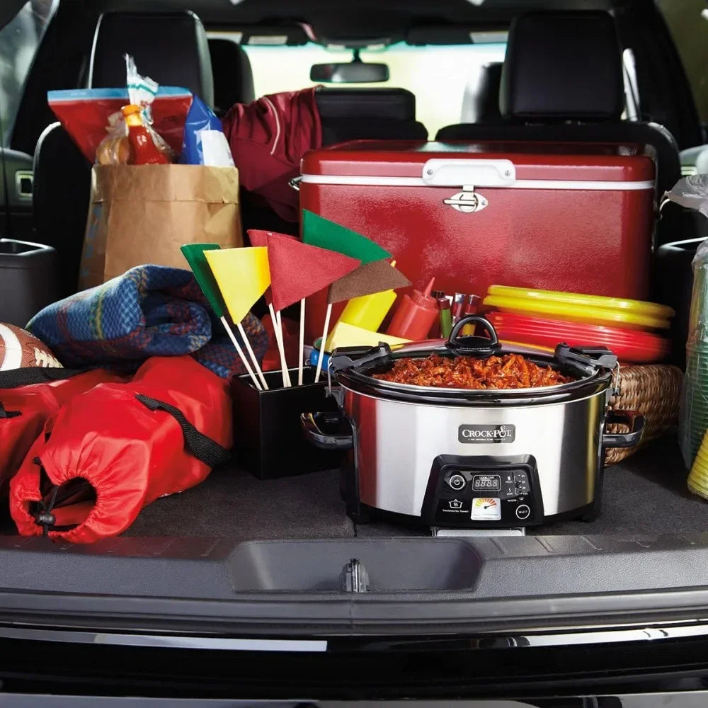 XMSJ Programmable Slow Cooker With Digital Timer And Carry Handle