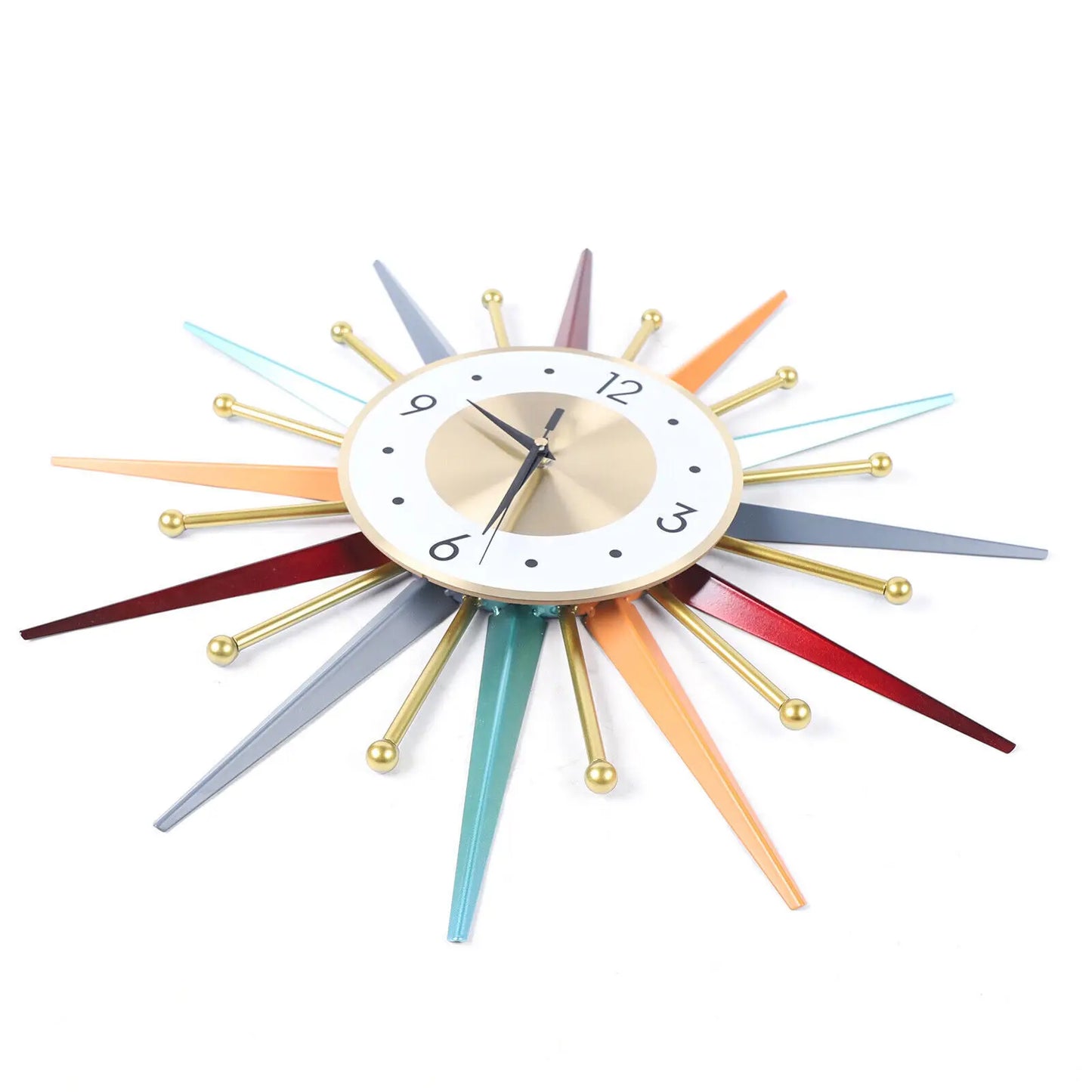 Colorful Modern Wall Clock Starburst Ball Clock Mid Century Festivel Home Decor