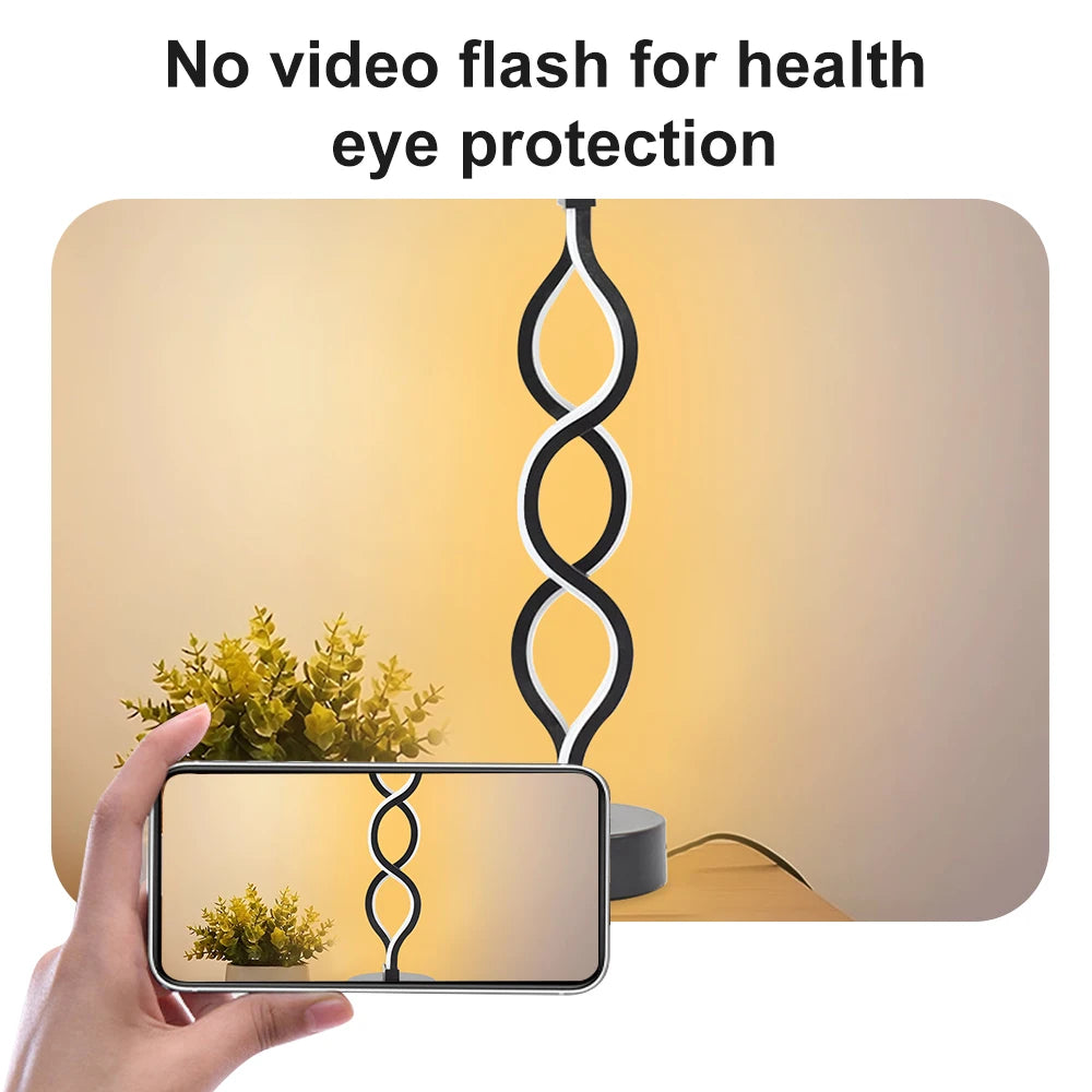 LED Spiral Table Lamp Tricolor Brightness USB Powered