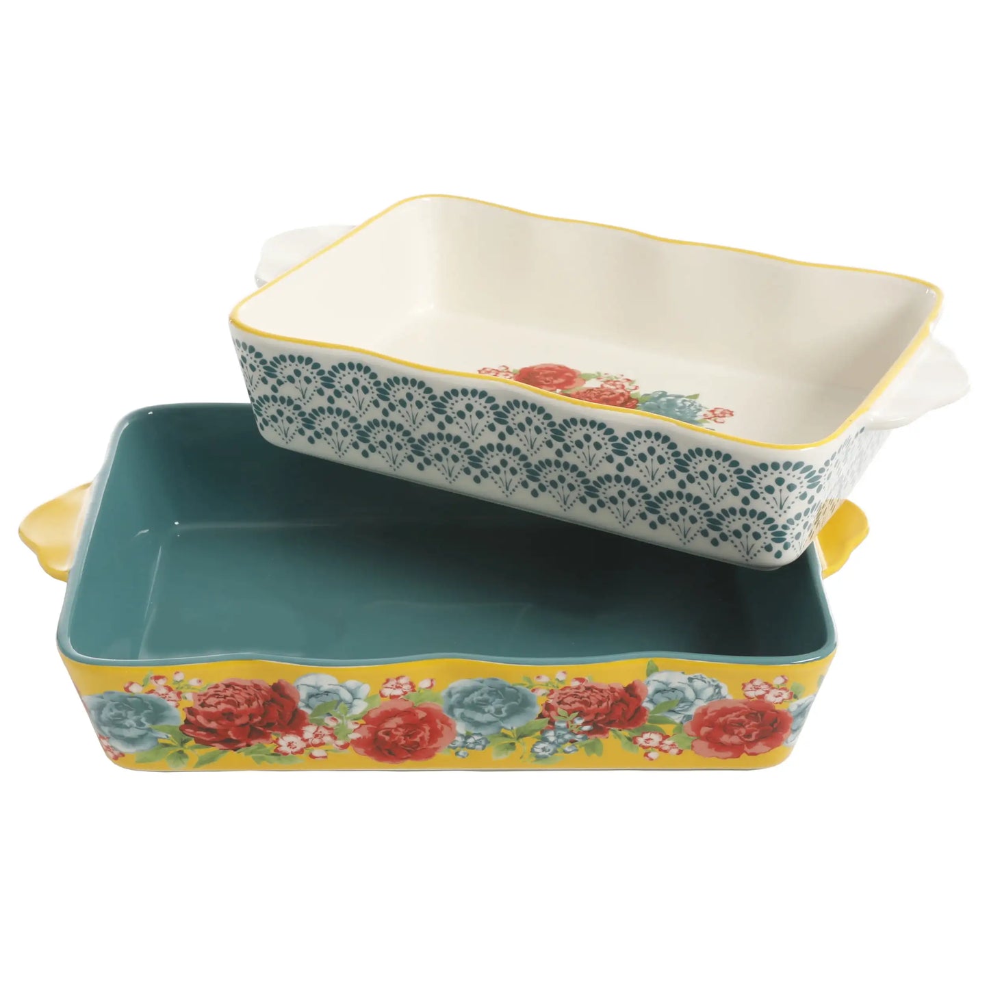 2-Piece Ceramic Bakeware Set Perfect for Any Delicious Dessert or Hearty Casserole