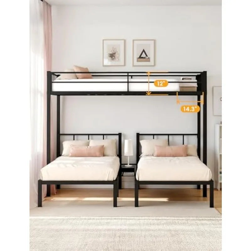 Hign-concerned Triple Bunk Bed Twin Over Twin Over Twin
