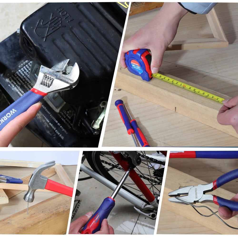WORKPRO 100Pcs Tool Set Pliers Screwdrivers Sockets Wrenches