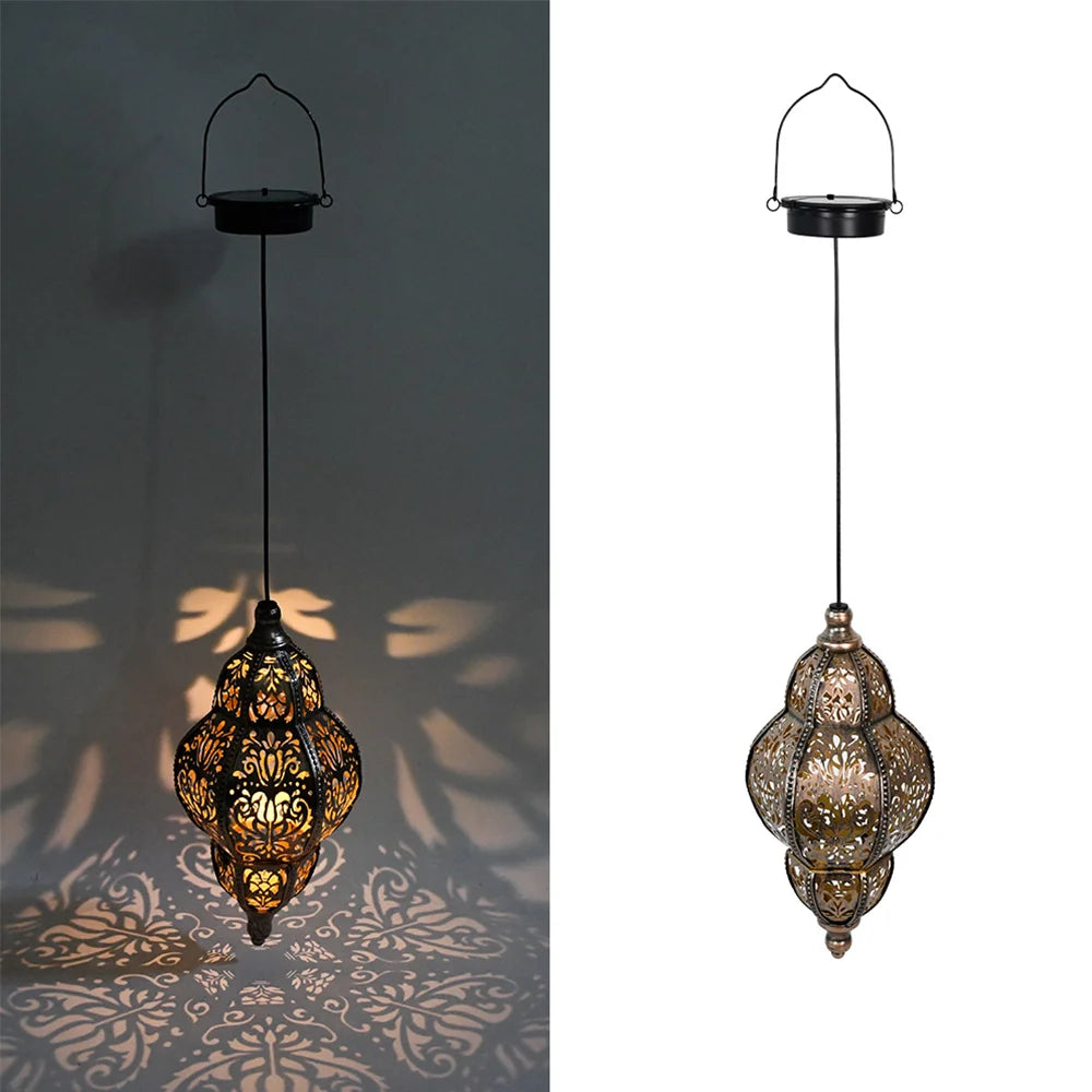 Outdoor Solar Moroccan Lantern Projector Lamp For Garden