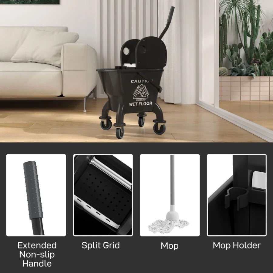 Hign Concerned Mop Bucket With Wringer On Wheels For Floors