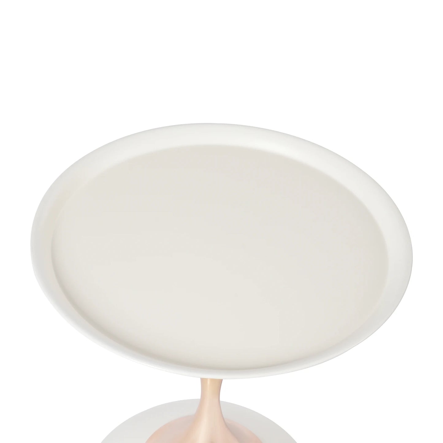 White, Round End Table, Metal Side Table Small Table, Floor Standing Sofa Side Table Nightstand, for Living Room Bedroom Office