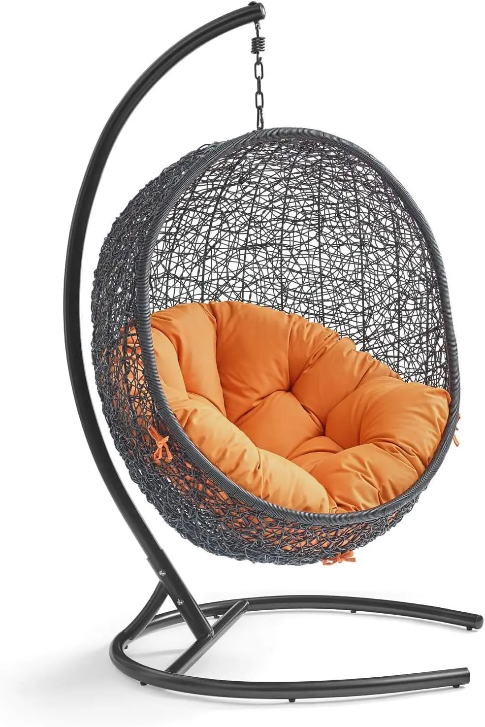 Encase Wicker Rattan Outdoor Patio Porch Lounge Egg Swing Chair with Stand