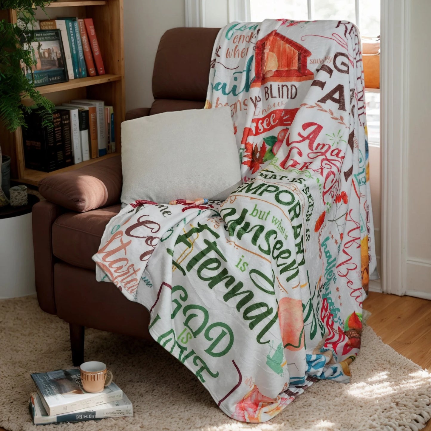 Faith and Grace Blanket for Women – Inspirational Religious Throw with Scripture Quotes, Perfect Christian Gift for Mother’s D