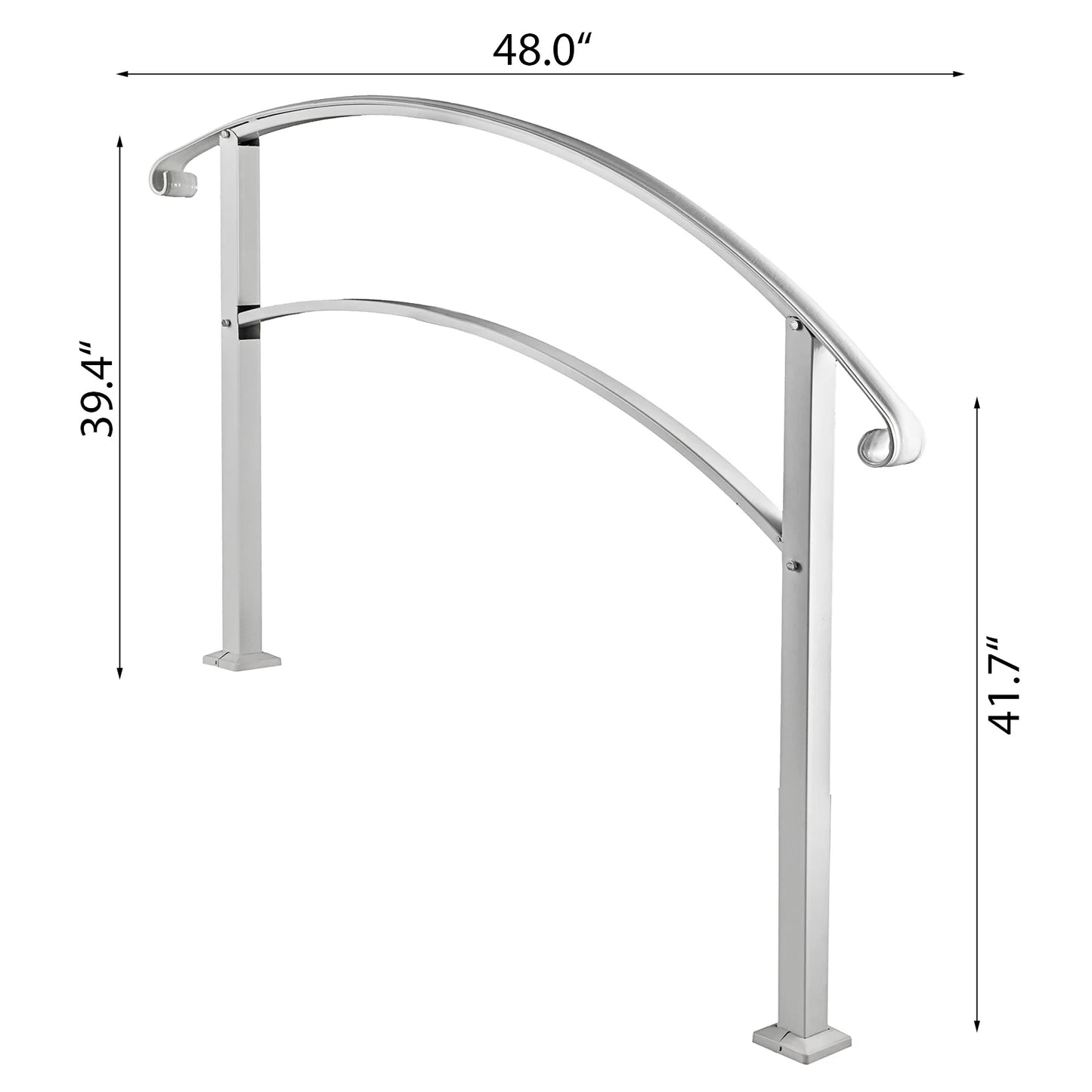 SucceBuy Wrought Iron Handrail For Outdoor Steps With Installation Kit