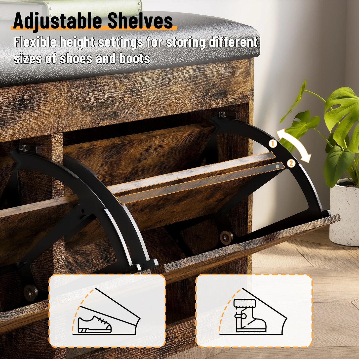 General Use Shoe Storage Bench With Lift Top And Seat