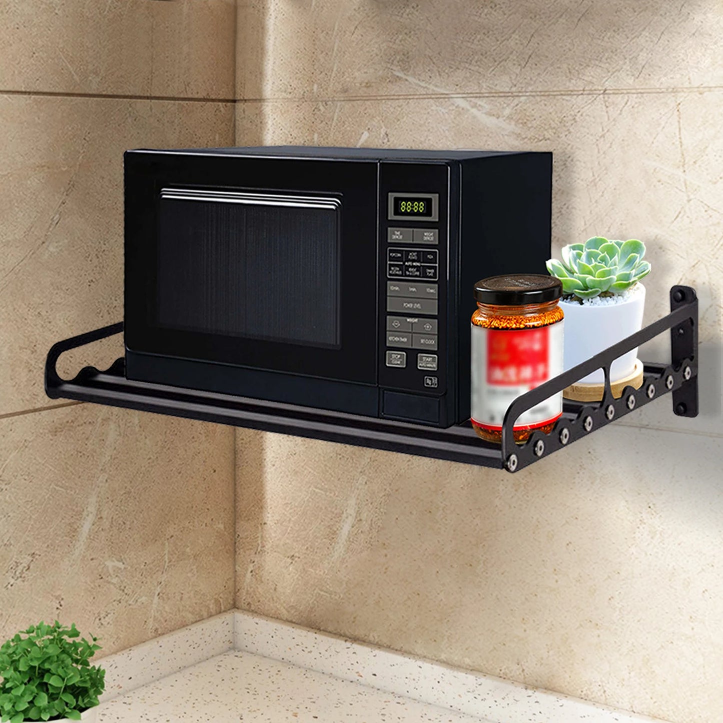Hign-concerned Wall Mount Microwave Oven Rack 50Kg Capacity