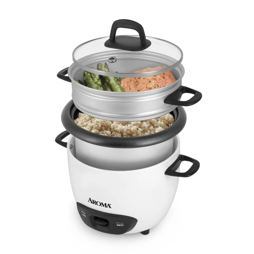XMSJ 6 Cup Rice Cooker With Steam Tray Keep Warm Function
