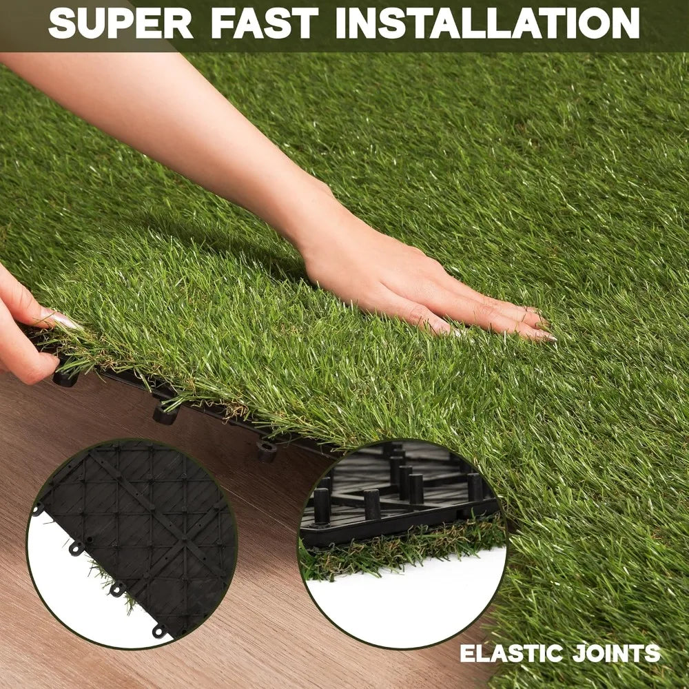 Interlocking Artificial Grass Tiles For Gardens And Balconies