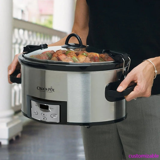 XMSJ Programmable Slow Cooker With Digital Timer And Carry Handle
