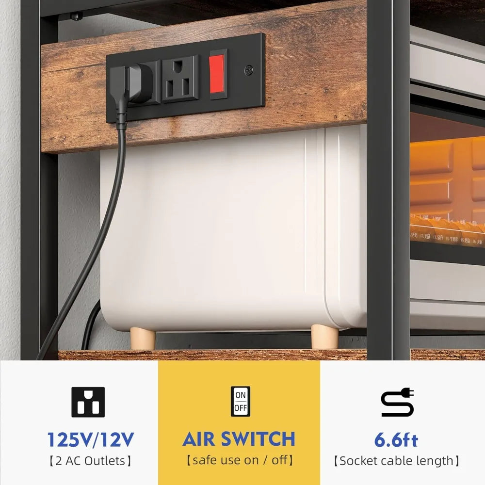 RBXCHign Bakers Rack With Storage Cabinet Microwave