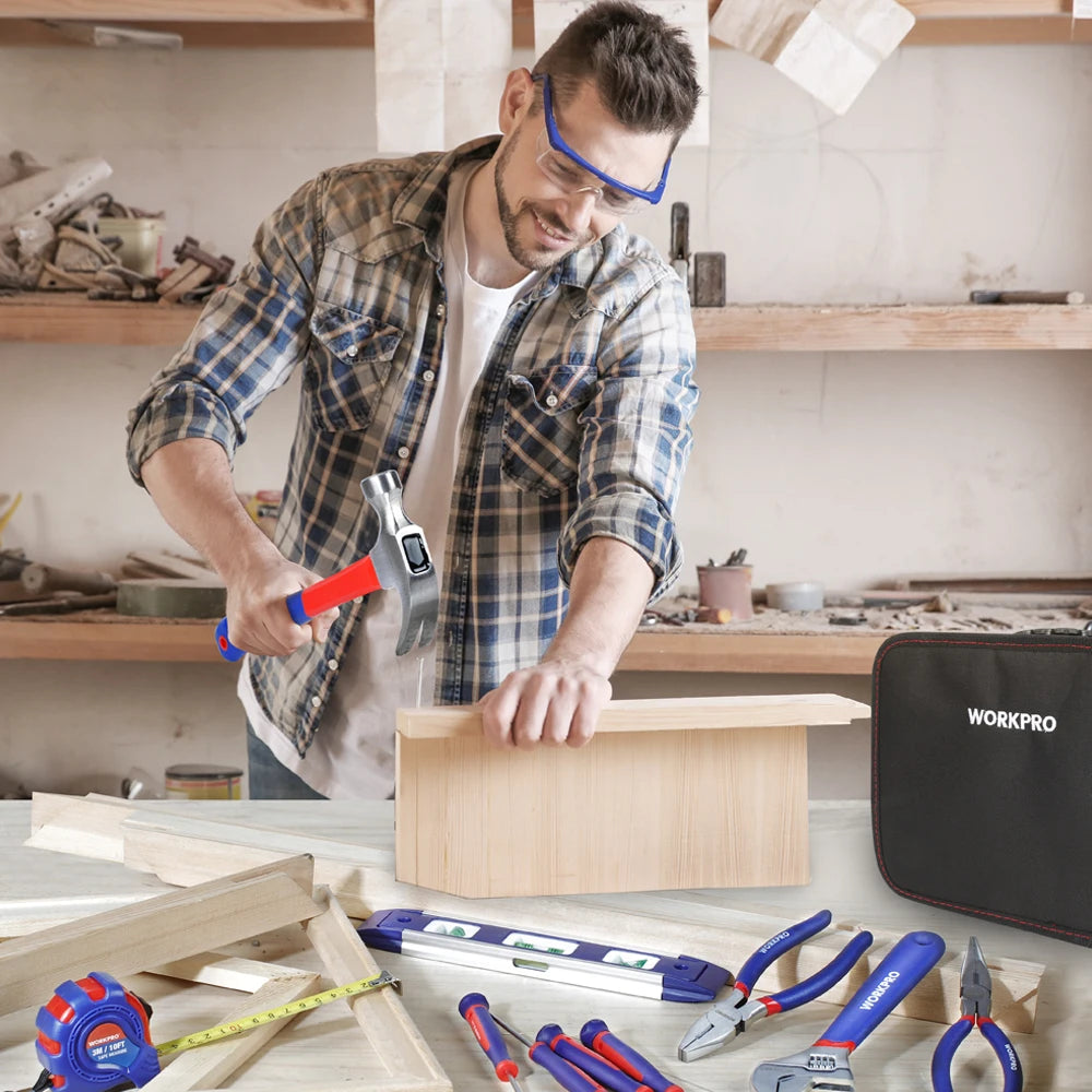 WORKPRO 100Pcs Tool Set Pliers Screwdrivers Sockets Wrenches