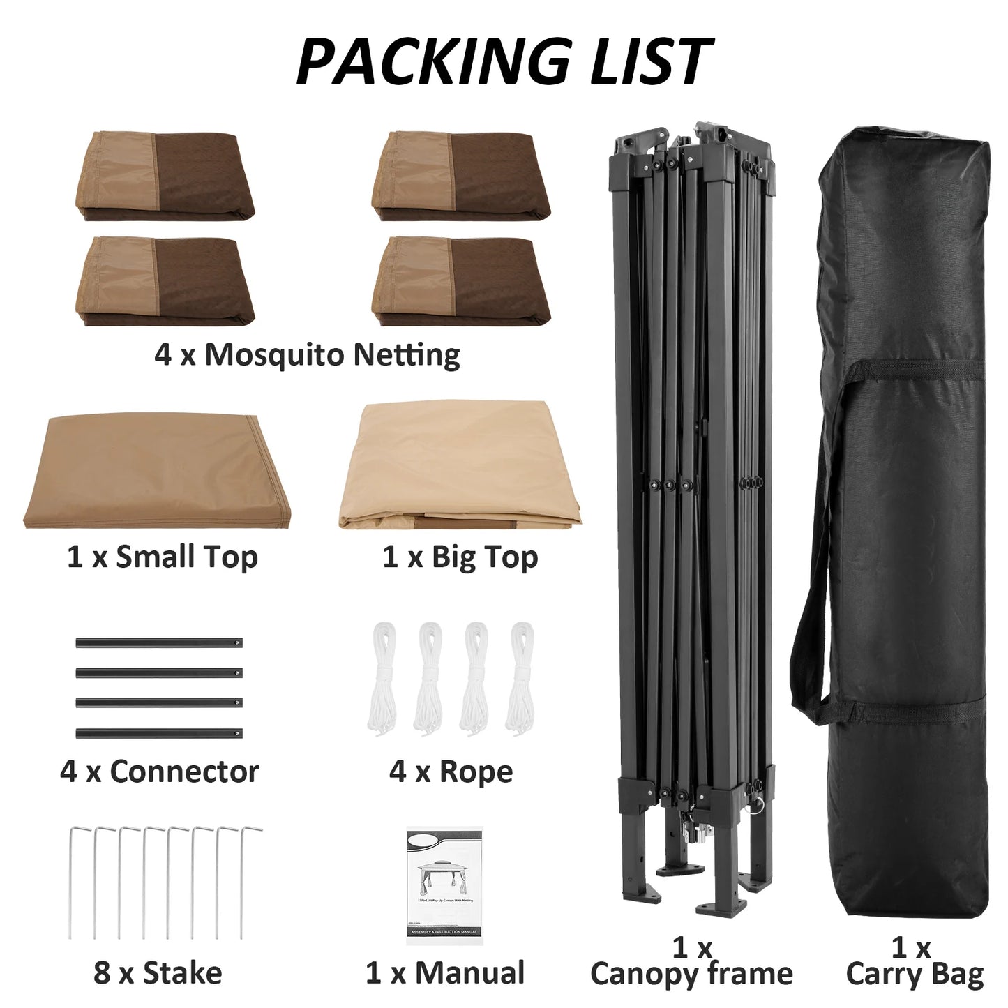 COBIZICN Pop Up Gazebo With Mosquito Netting For Quick Setup