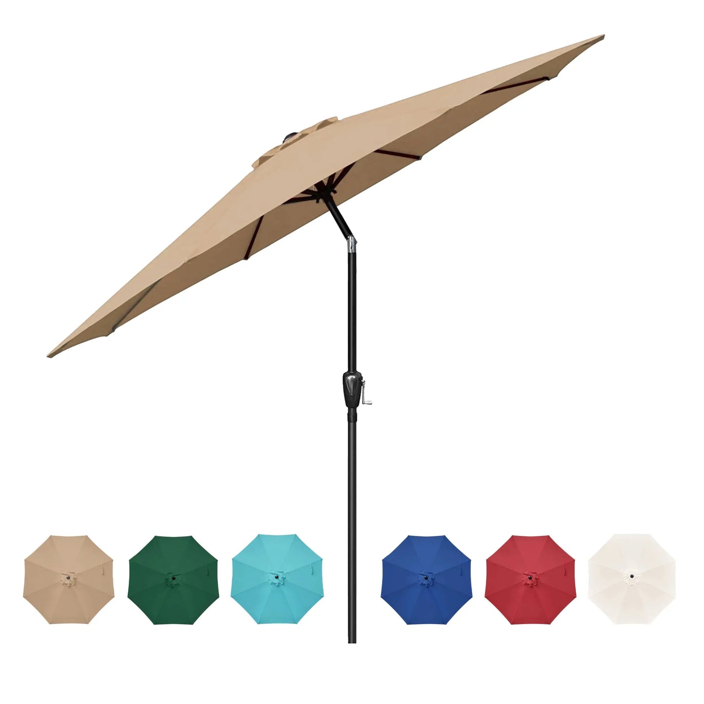YSSOA Outdoor Patio Umbrella Market Table With Tilt Crank