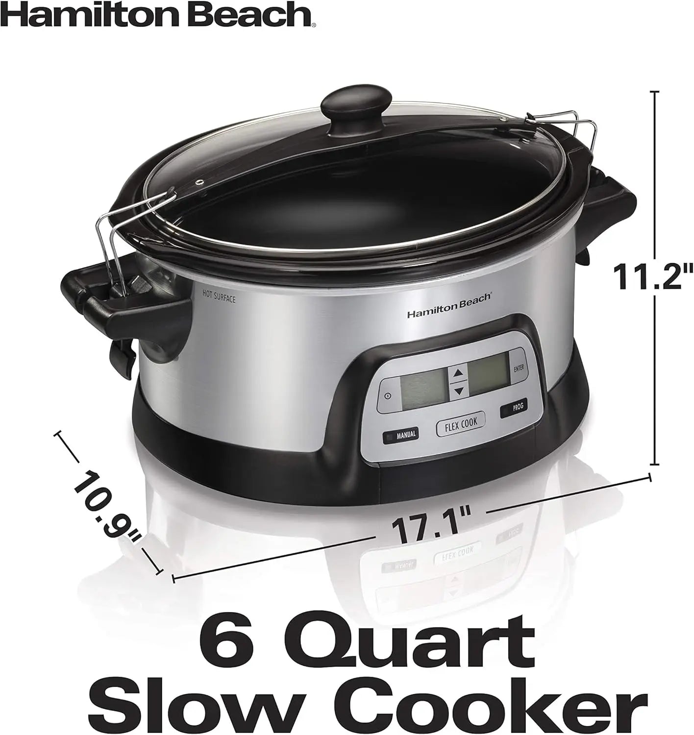 Iosn Portable Programmable Slow Cooker With Dual Timer Lid Lock