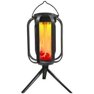 Solar Lantern Outdoor Light With Base Waterproof Flickering Flame Effect