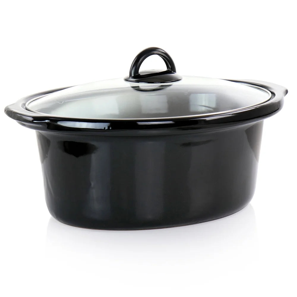 Dutrieux Oval Slow Cooker With Removable Stoneware Crock Glass Lid