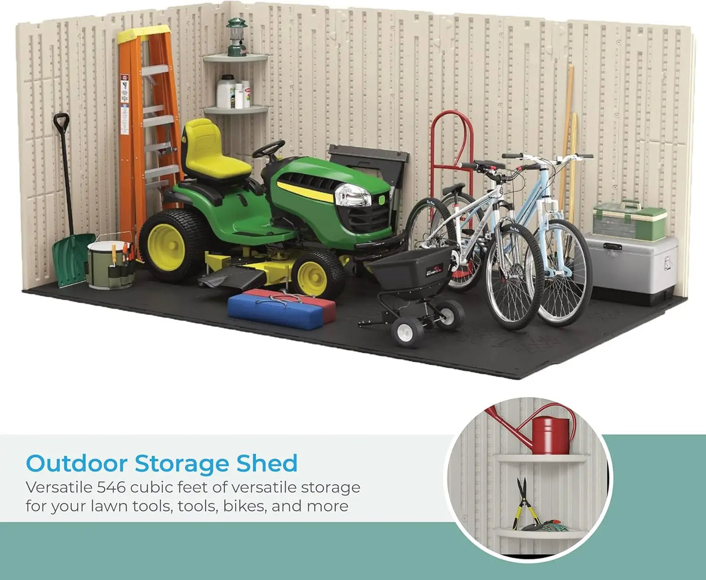 XMSJ Tremont Resin Shed Backyard Storage With Skylights