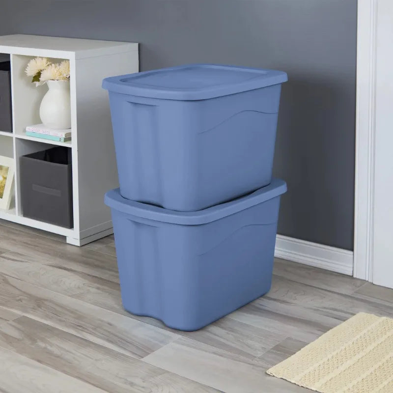 Sterilite Durable Plastic Storage Bin With Snap On Lid