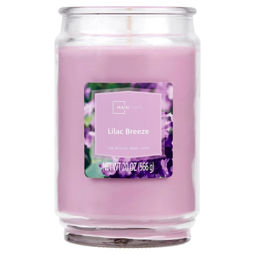 Lilac Breeze Scented Candle 20 oz Single Wick Decorative Glass Jar Aromatic Floral Home Decor Relaxing Gift