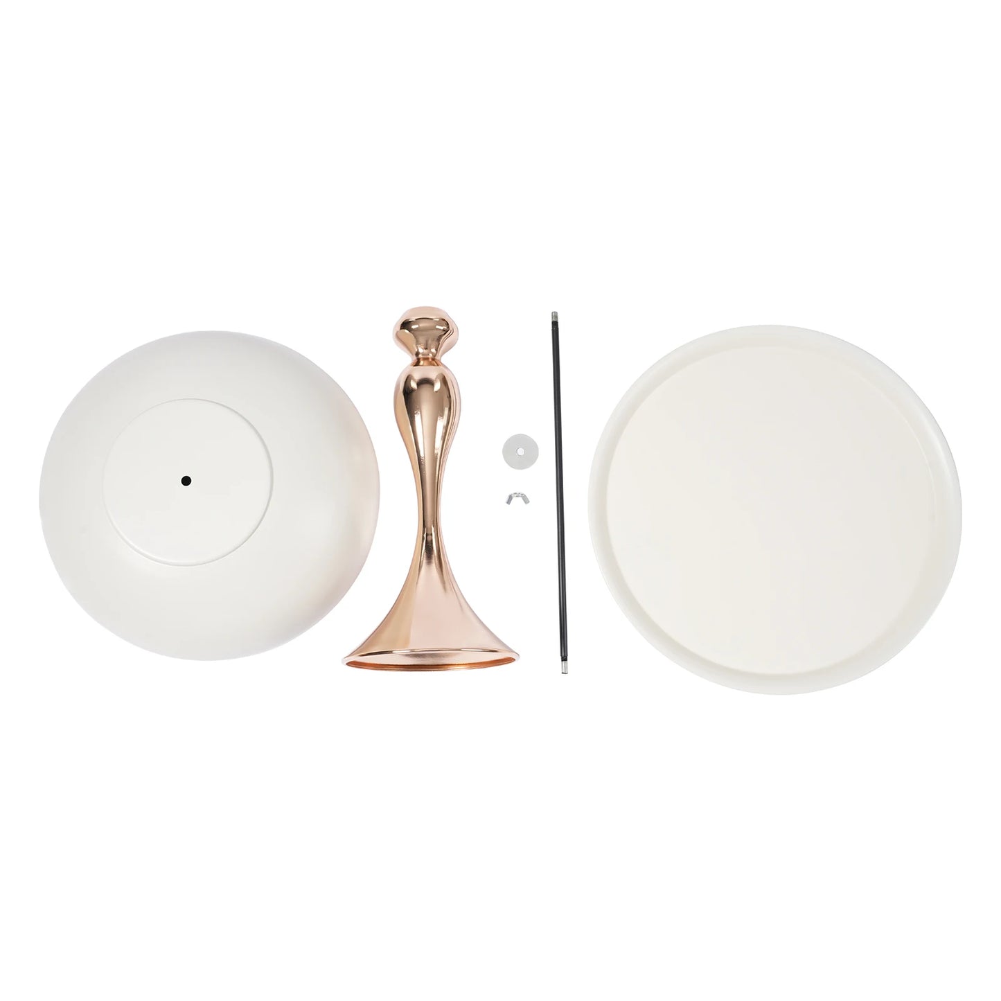 White, Round End Table, Metal Side Table Small Table, Floor Standing Sofa Side Table Nightstand, for Living Room Bedroom Office