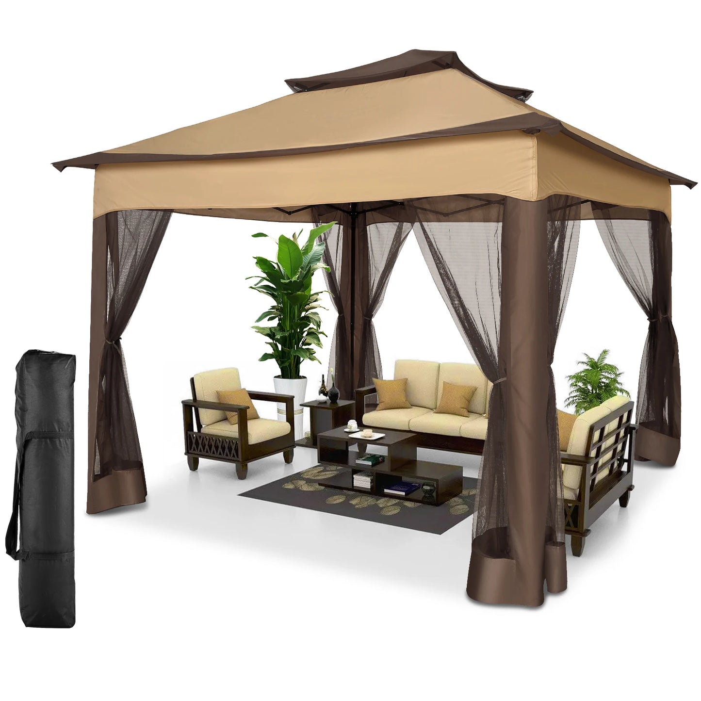 COBIZICN Pop Up Gazebo With Mosquito Netting For Quick Setup