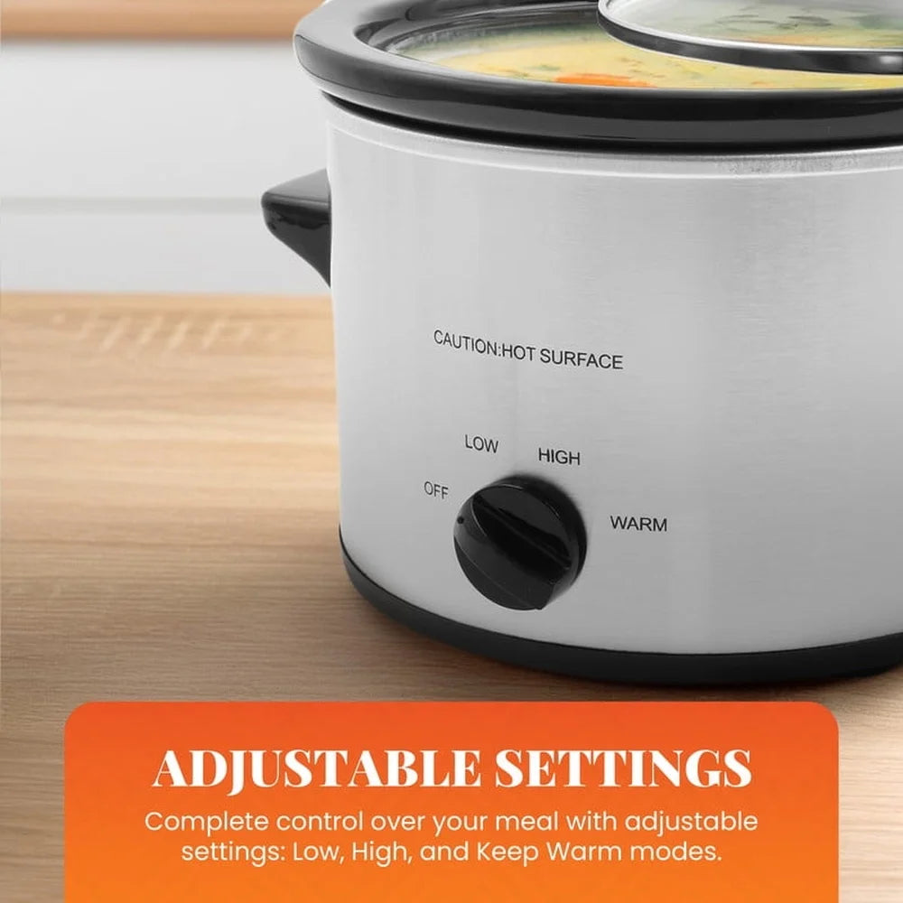 XMSJ Mini Slow Cooker With Glass Lid And Keep Warm