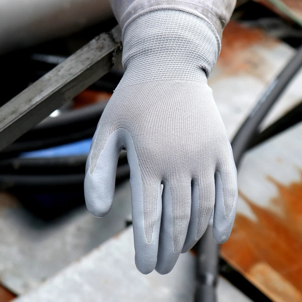 XMSJ Nitrile Gripping Gloves Waterproof Anti Slip Garden