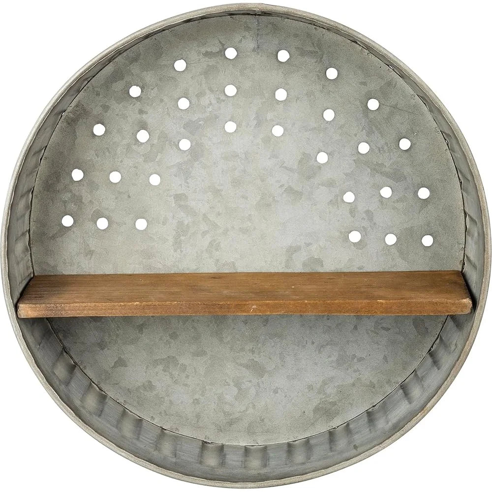 Rustic Distressed Wall Shelf Handmade Metal Wood Decor Kitchen Living Room Bedroom Farmhouse Aesthetic Storage Solution