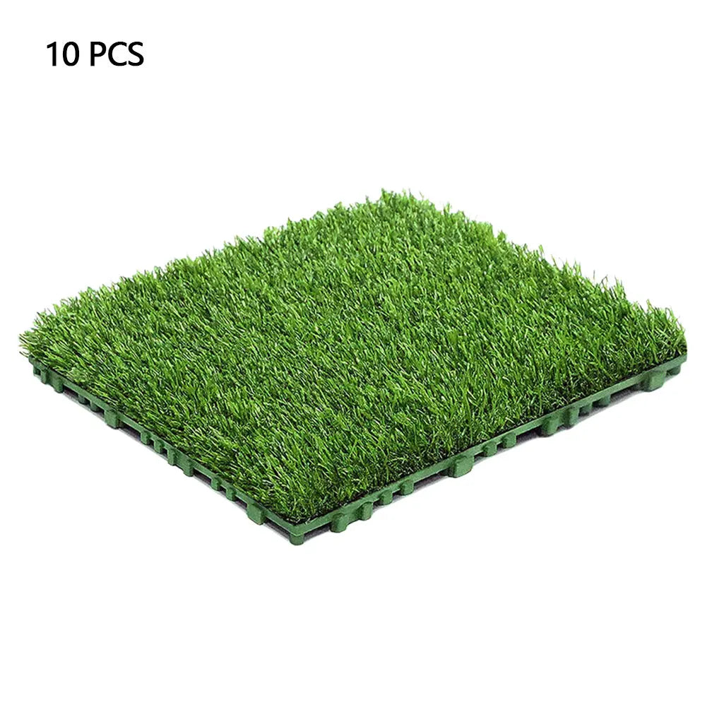APWIKOGERH Realistic Fake Grass Deck Tiles Interlocking Mat