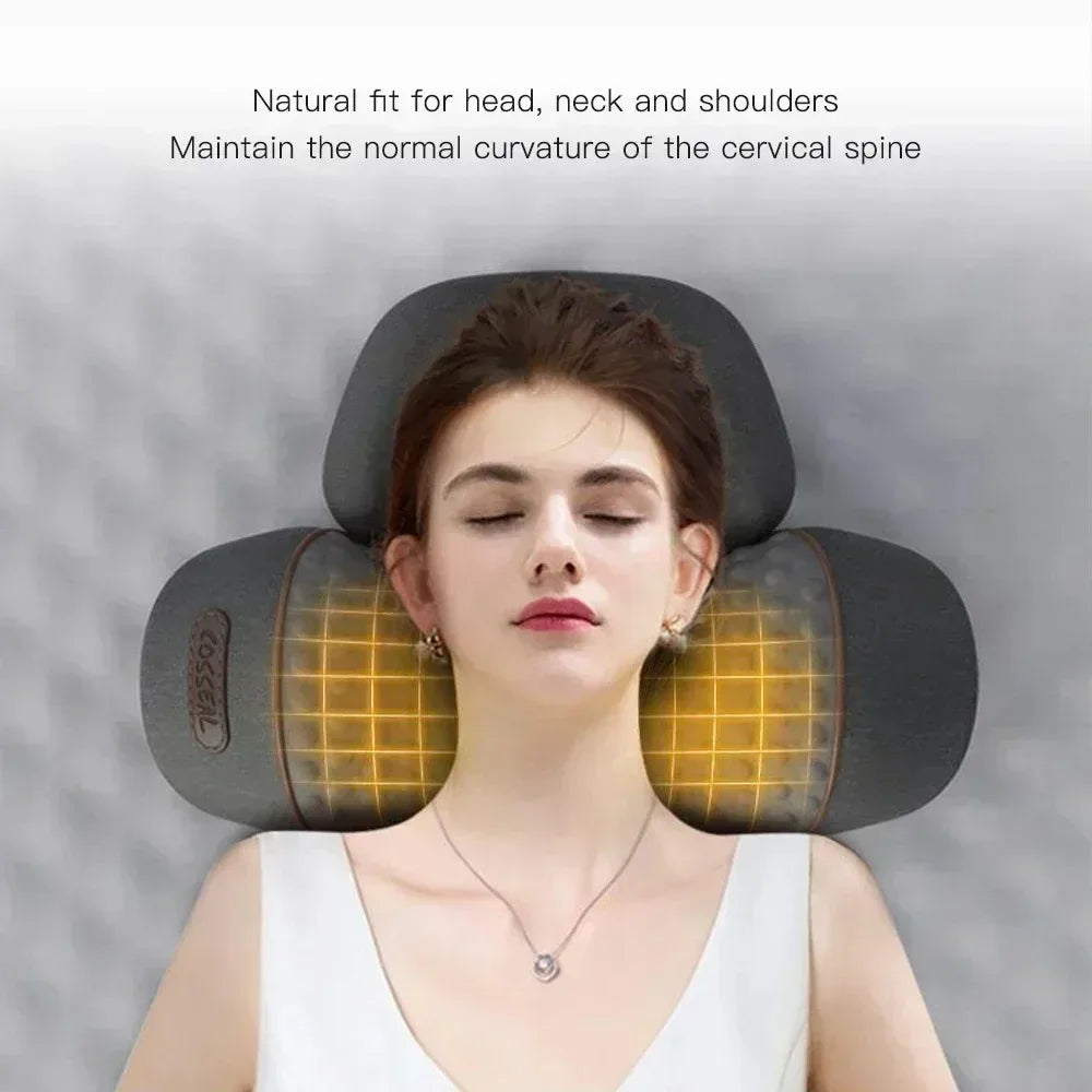 Okayso Electric Neck Massager With Heat Vibration Traction Pillow