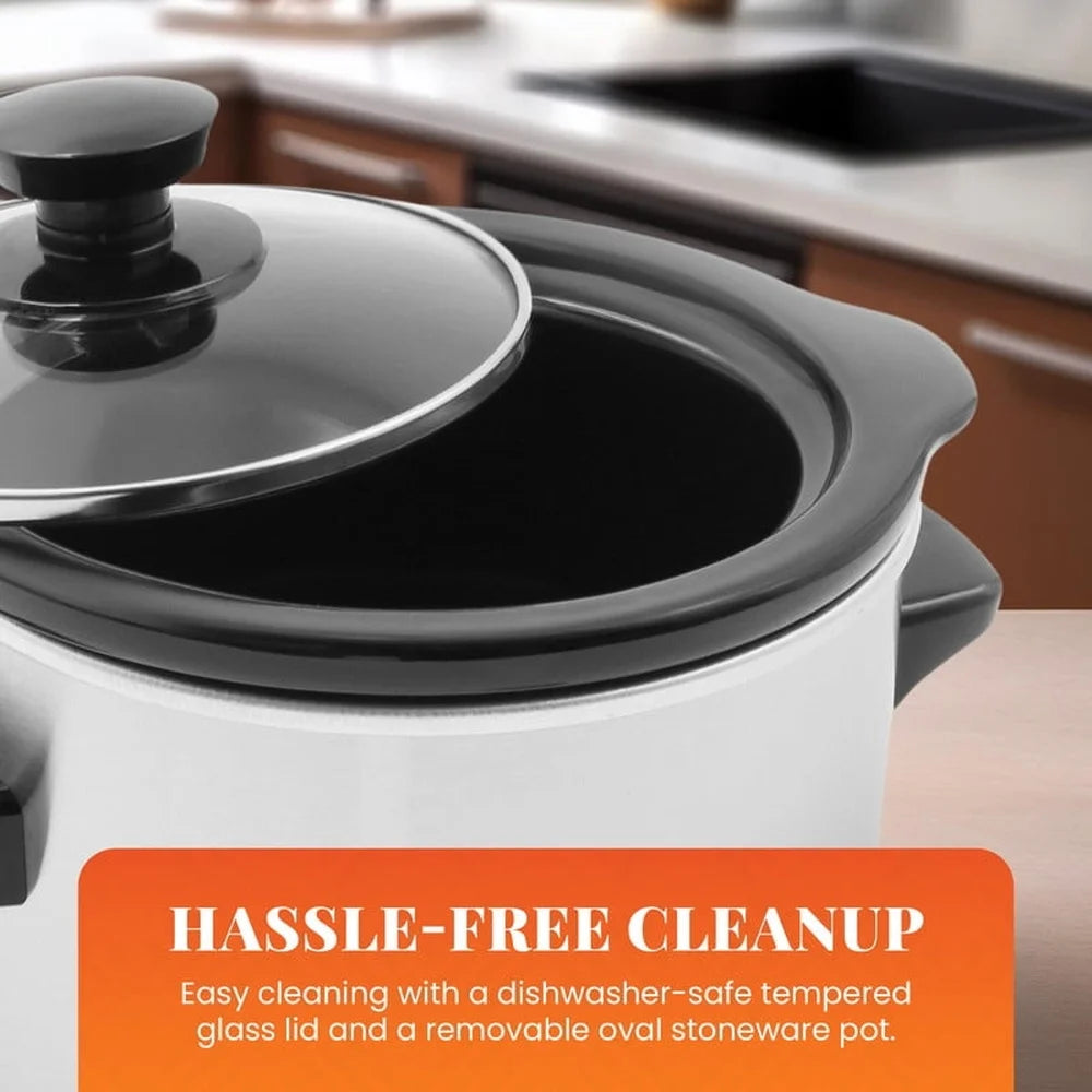 XMSJ Mini Slow Cooker With Glass Lid And Keep Warm