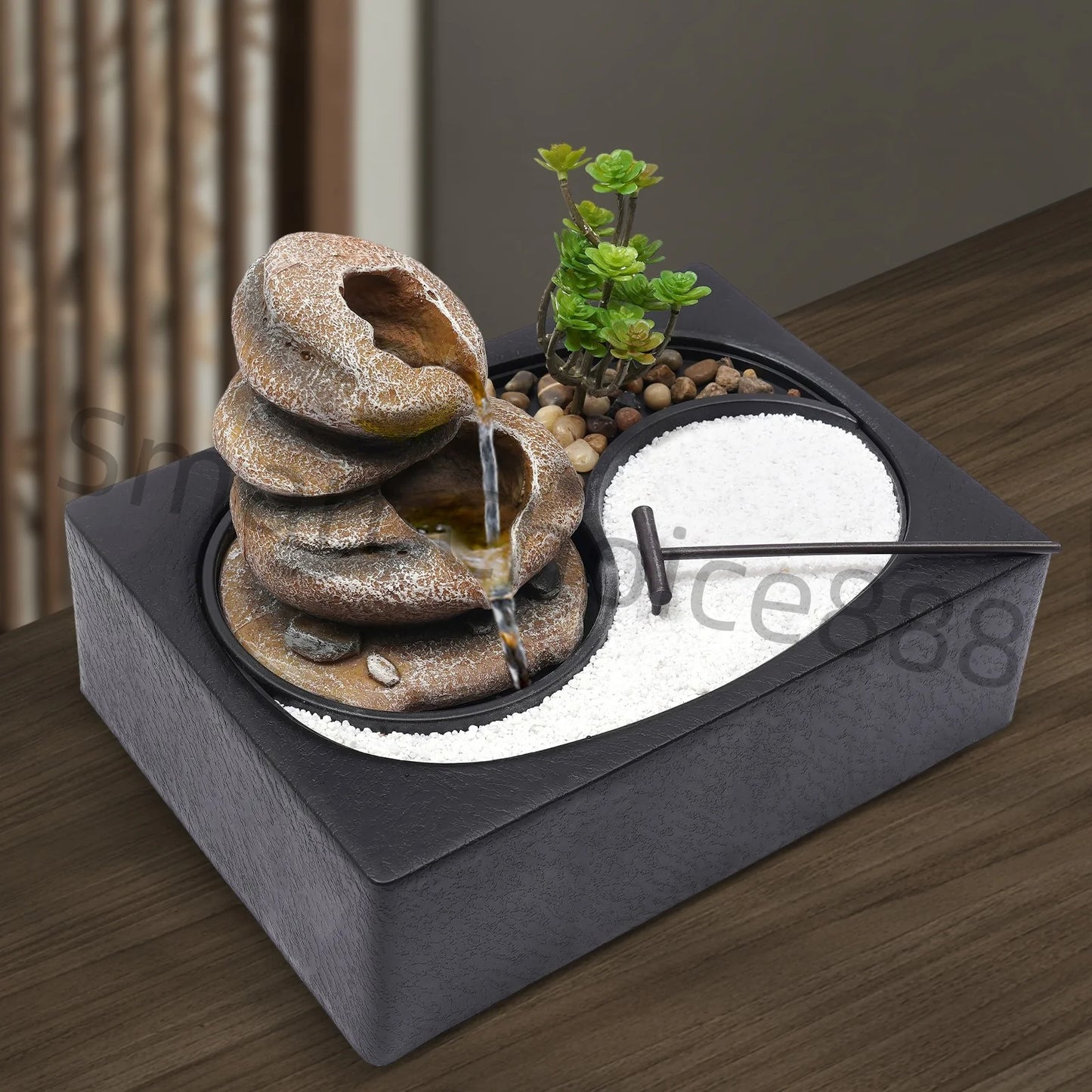 Hign-concerned Indoor Relaxation Desktop Fountain Waterfall Rockery Sand Garden