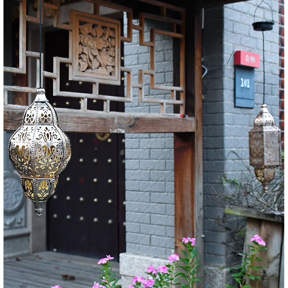 Moroccan Solar Lantern Outdoor Projector Light Waterproof