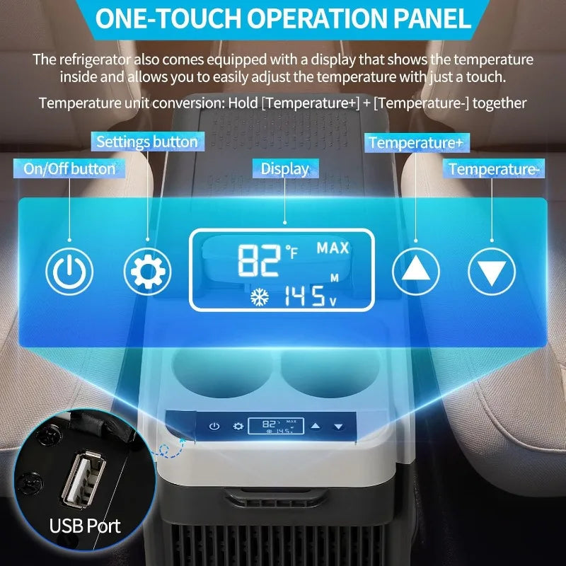 XMSJ 12 Volt Center Console Fridge Car Refrigerator