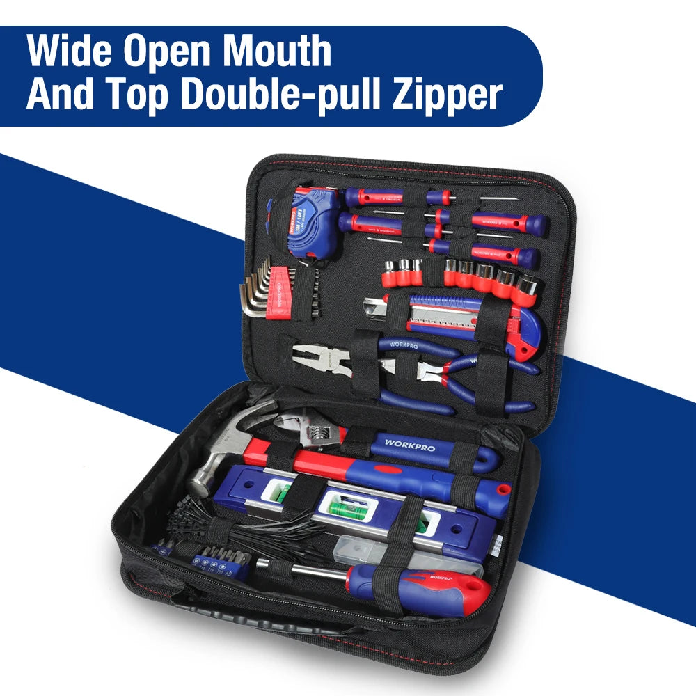 WORKPRO 100Pcs Tool Set Pliers Screwdrivers Sockets Wrenches