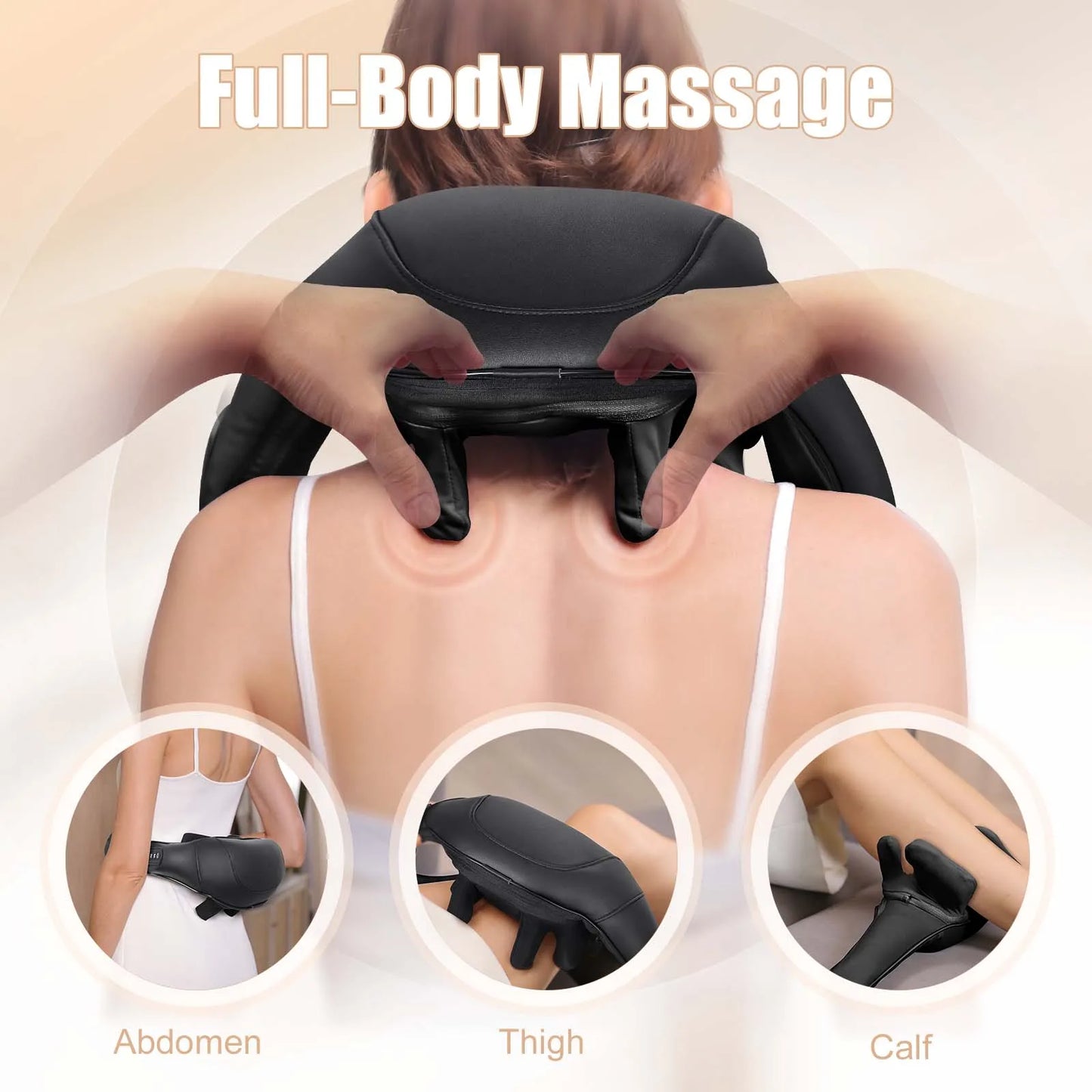 MASGREE Cordless Shiatsu Neck And Back Massager With Heat