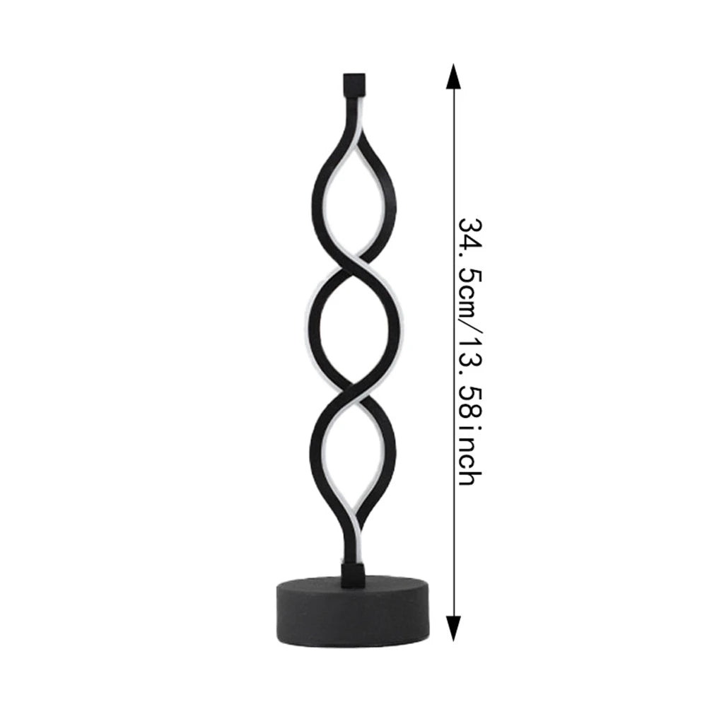 LED Spiral Table Lamp Tricolor Brightness USB Powered