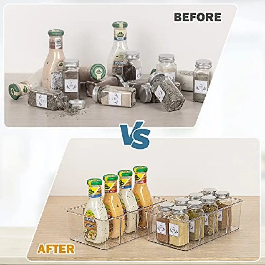 Clear Plastic Food Storage Organizer Bins for Pantry