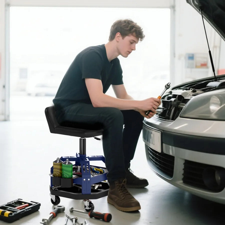 Hign Concerned Rolling Creeper Garage Stool 360 Wheels