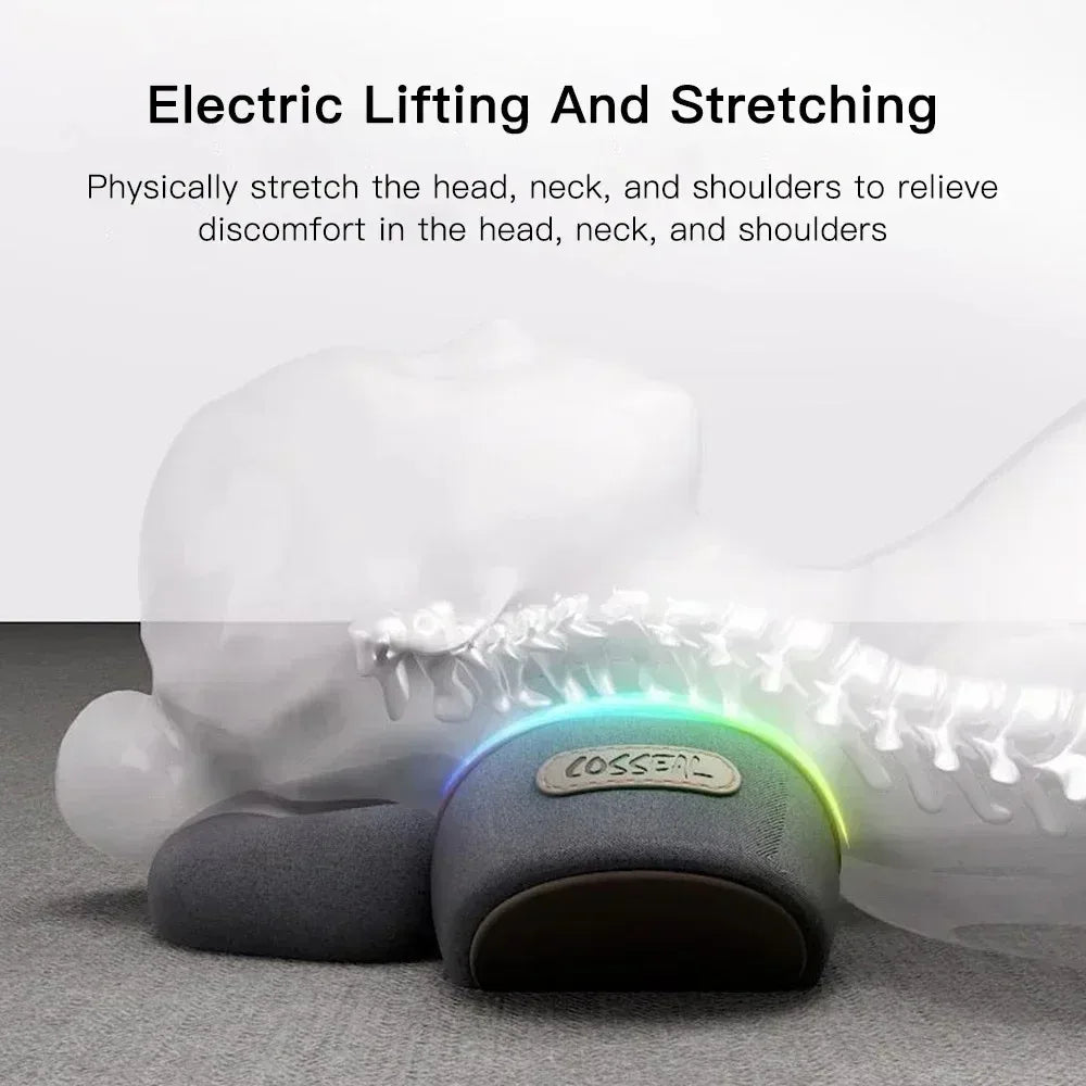 Okayso Electric Neck Massager With Heat Vibration Traction Pillow
