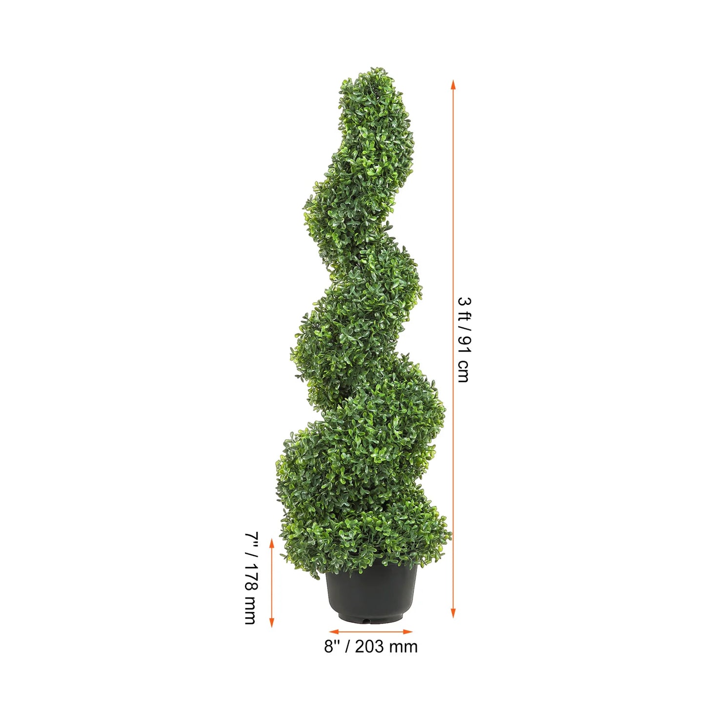 SucceBuy Boxwood Topiary Spiral Artificial Plant Outdoor Decor
