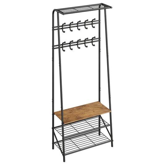 HiMISS Hall Tree With Shoe Storage Bench And 10 Hook Rack