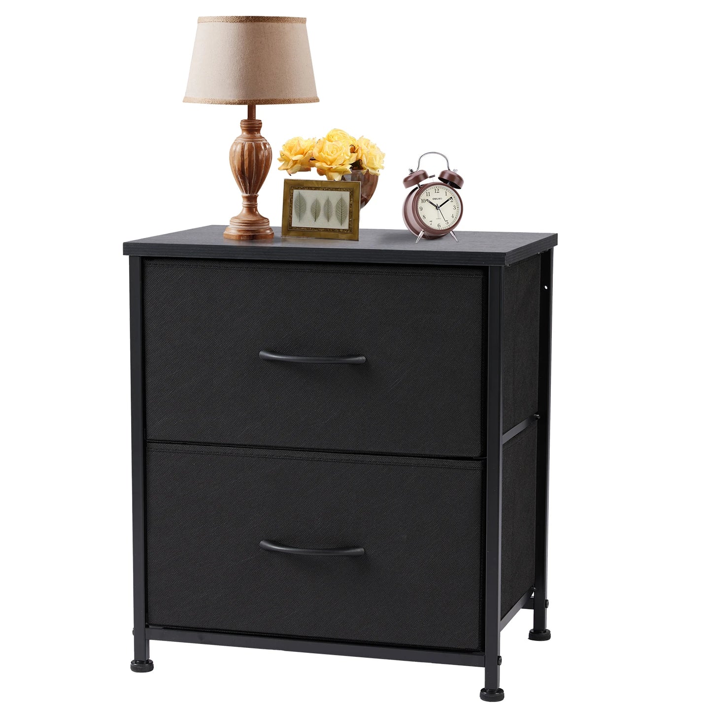 JHK Nightstand Bedside Table With Built In Storage Drawers