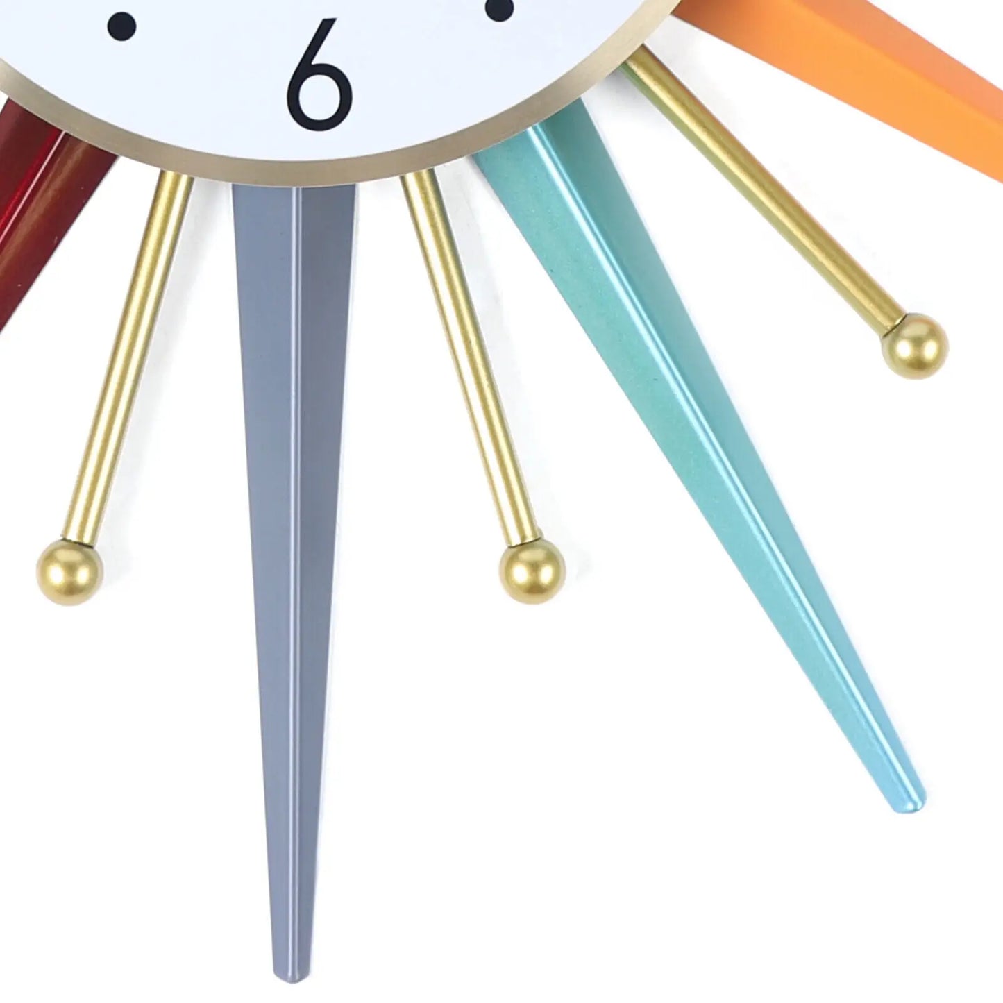 Colorful Modern Wall Clock Starburst Ball Clock Mid Century Festivel Home Decor