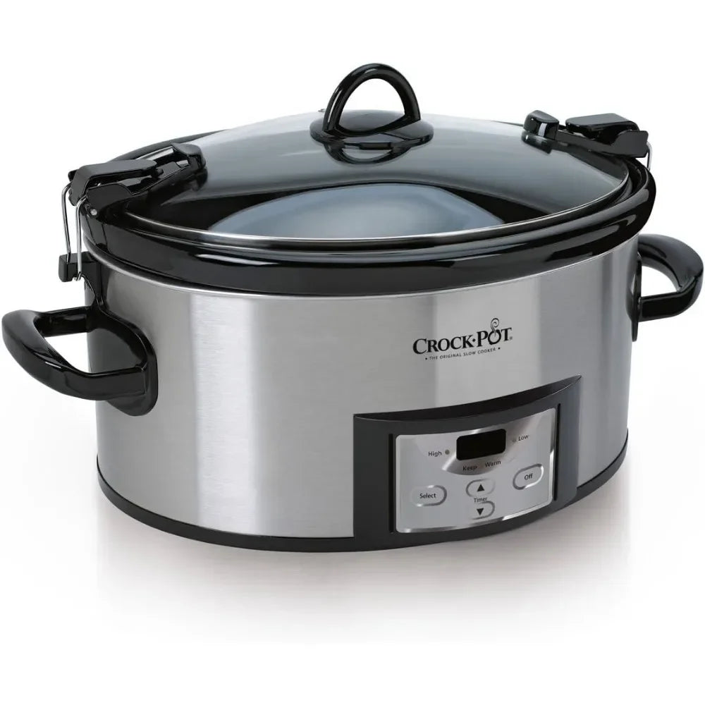 XMSJ Programmable Slow Cooker With Digital Timer And Carry Handle